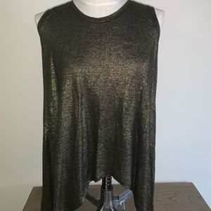 Eileen Fisher Petite Gold/Black Shimmer Tank Top